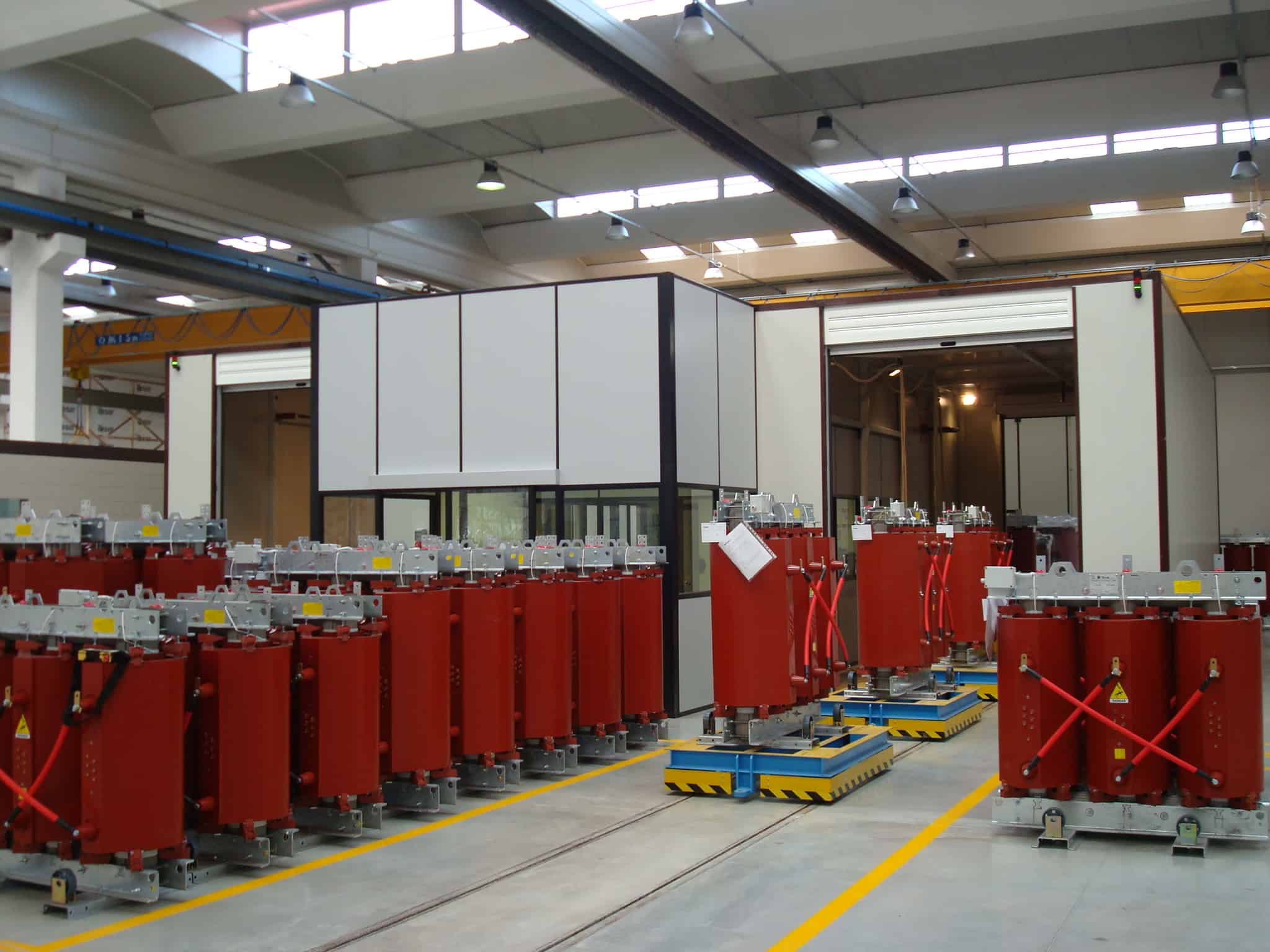 Testing room for cast resin transformers