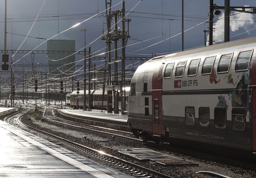 Train,At,Train,Station,After,Storm,Passing,By